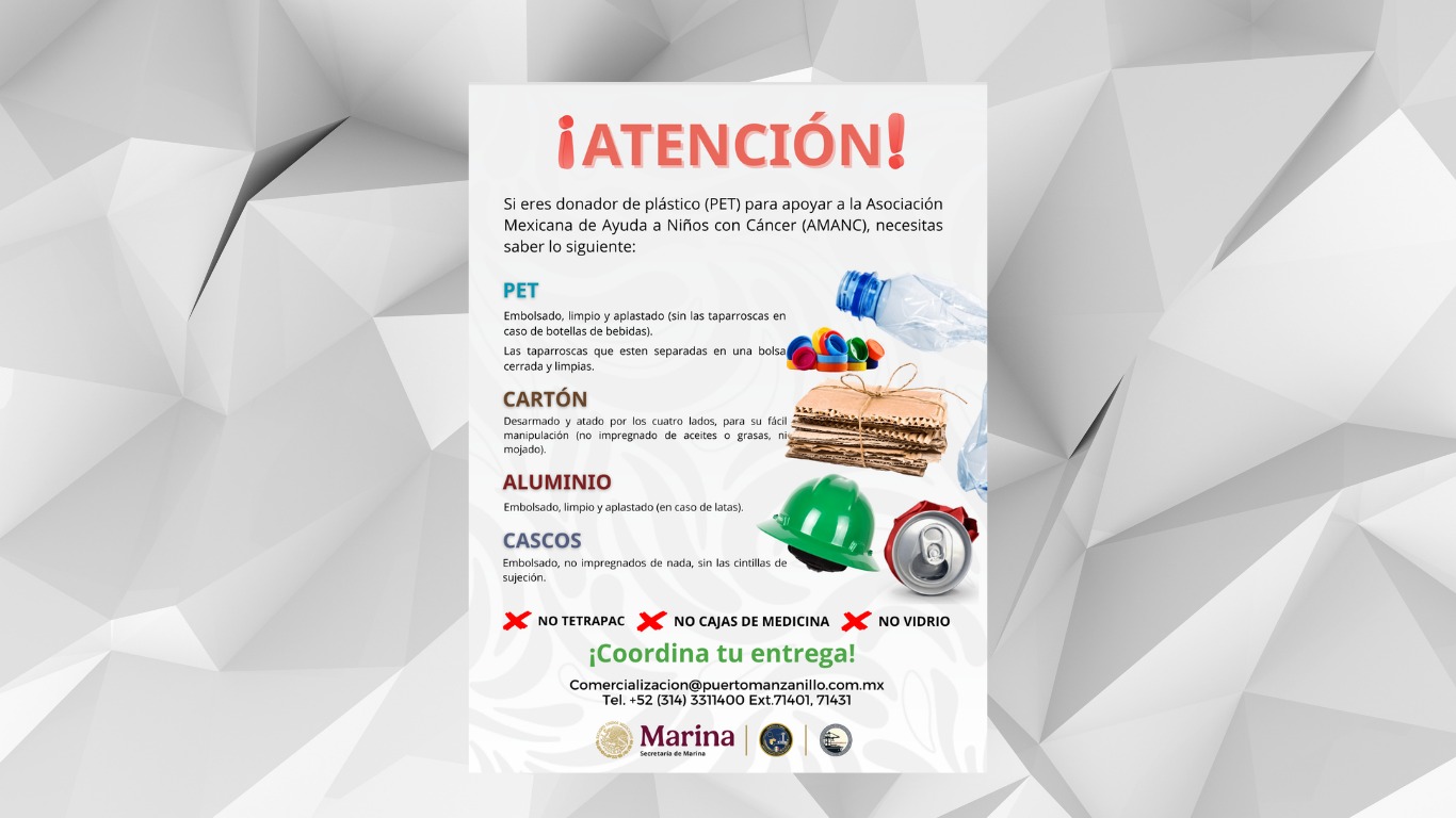 INVITA ASIPONA A DONAR MATERIALES RECICLABLES PARA CAMPAÑA CONTRA CÁNCER INFANTIL